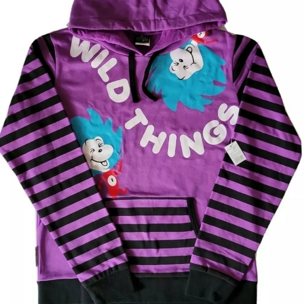 Universal Studios DrSeuss Thing1 Thing2 Sweatshirt Hoodie L NWT